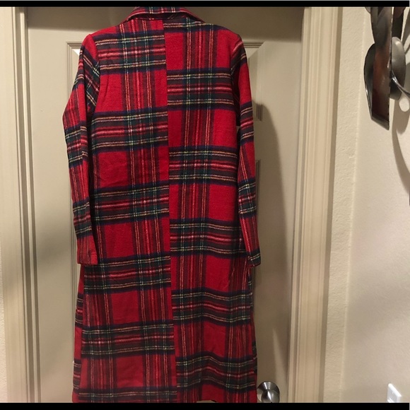 ROYAL PLAID LONG TRENCH COAT small NWT - Picture 6 of 9